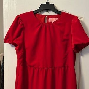 LDT EUC red tiered dress size 14
